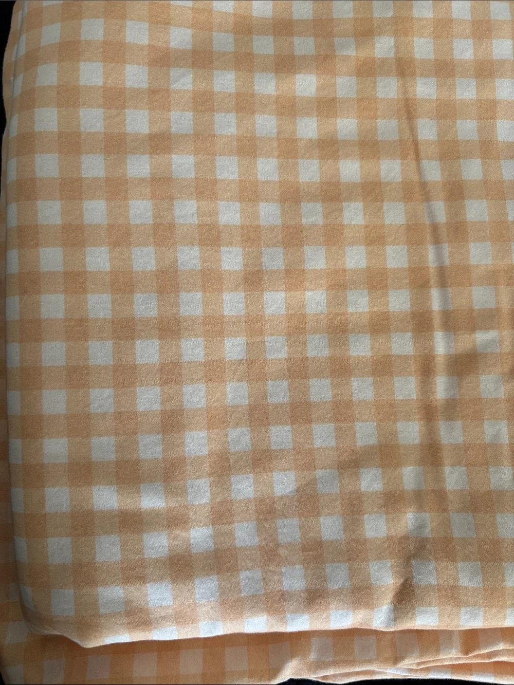 UO Gingham Peach Sheet and Pillowcase Set - Soft Checked Peach Bedding
